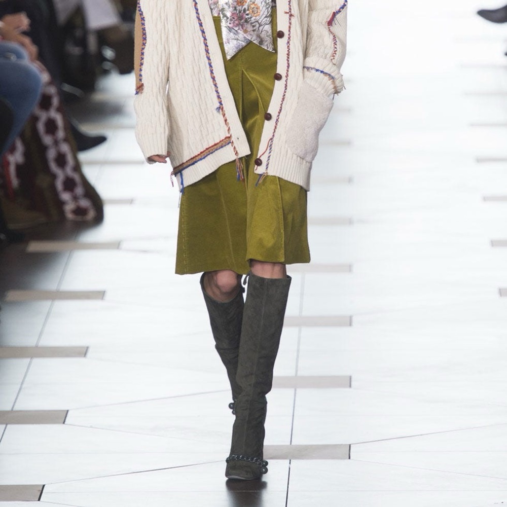 SOLD Tory Burch Olive Heeled Boots (Runway FW2017/18)